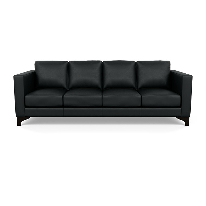 Black leather 4 seater sofa sale